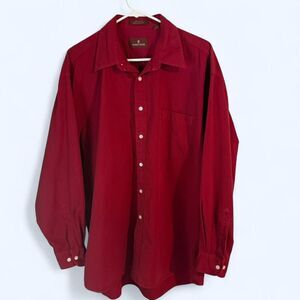 Nordstrom Men's Red and Burgundy Shirt